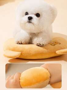 1pc Pet Cat Breathable Cartoon Embroidered U-Shaped Pillow, Doggy Sleeping Cushion, Pet Supplies