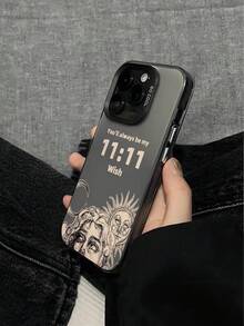 1 pieza Funda protectora para teléfono con diseño de arte lineal abstracto en color negro mate y acabado esmerilado, patrón minimalista creativo, protección de cámara a prueba de golpes, compatible con iPhone 11/12/13/14/15/16 Pro Max/X/XS/XR/16E/15 Plus, Galaxy A03/A05/A05S/A12, resistente al agua, a las caídas y a los arañazos - Gris - Ver 4