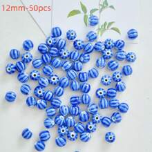 20Pcs Floral Glaze Watermelon Beads - Versatile Ceramic Charms For Diy Bracelets & Necklaces, Fashion Jewelry Crafting Accessories