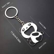 1个创意卡通熊猫造型开瓶器金属钥匙扣挂件汽车饰品包包挂饰可爱哥特风Y2K包挂绳带证件夹汽车饰品包包挂饰圣诞礼物汽车饰品老师朋友姐妹礼物创意