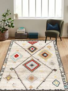 1pc Vintage Printed Area Carpet, Retro Style, Washable Plush Polyester Rectangular Textured Details, Soft Non-Pilling, Absorbent, Non-Slip, Easy Care Rugs Suitable For Living Room, Bedroom, Kitchen, Nursery, Office, Party, Birthday, All Seasons