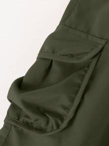 1pc Tween Boy Casual Summer Sports Cargo Shorts With Pockets, Workout & Outdoor