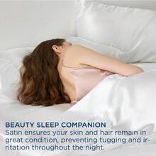 Luxurious Silver Grey Satin Sheets Queen Size 4 Pieces Bedding Set - Similar To Silk Sheets, Non-Fading & Wrinkle Free, Perfect For Hair & Skin, Ideal Gifts For Women - 07-pure White - View 2