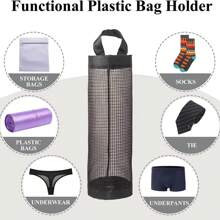 1 pieza Dispensador de bolsas de plástico montado en la pared, organizador para el hogar, cocina, fiesta de verano en la playa, comida, camping, organizador, decoración de la habitación, accesorios de cocina