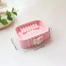 Sanrio Savon Sanrio pour le porte-savon Hello chat, plats à savon rose chat chat, drainage antidérapant, boîte à savon de voyage et de maison, accessoires de salle de bain pour la rentrée scolaire