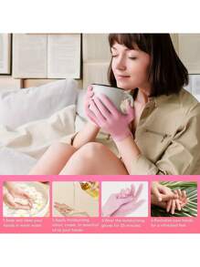 2 paires Ensemble de chaussettes et gants en silicone pour le rajeunissement des mains et des pieds. Gants et couvre-pieds pour favoriser l'absorption des lotions pour le corps