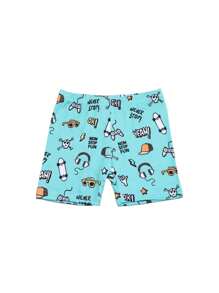 8 piezas Pantalones cortos de verano de unicolor clásico para niños, de seda de leche transpirable