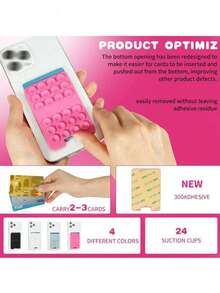 100pcs Brand New Silicone Suction Cup, Upgrade Suction Cup Card Package,Square Single Sided Phone Suction Cup Holder, Adhesive Phone Case Holder, 1pc Brand New Silicone Suction Cup, Upgrade Suction Cup Card Package - Multicolor - View 7