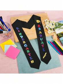 1 pieza Correa para el hombro de graduación, diseño de letras y gorro de colores con cinturón de cintura de poliéster para ceremonia de graduación, lavable a máquina, decoración de graduación, regalo de graduación