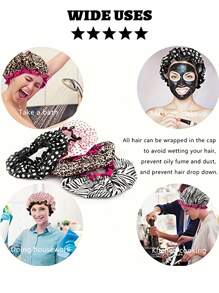 Bonnets de douche imperméables à double couche, bonnets de douche pour les femmes pour le bain, le shampooing et le maquillage. Bonnets de bain de haute qualité réutilisables et portables pour les voyages