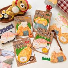 1 Set Of 30 Pcs Rotating Sushi Pad Cute Animal Sushi Memo Pad Self-Stick Notes, Student Sticky Notes, School Supplies,Back To School