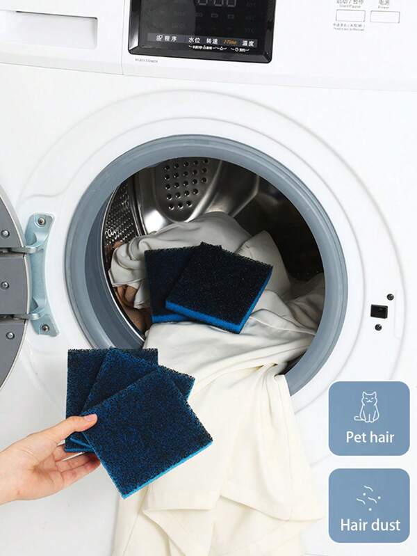 1/3/5pcs Washing Machine Lint Remover Sponge, Reusable Washing Machine Lint Filter For Hair, Pet Fur Cleaning, Won't Damage Clothes, Convenient Carry, Household & Back To School Supplies