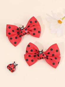2pcs Red Ladybug Hair Bows For Girls Cute Laybug Grosgrain Ribbon Bow Alligator Clips Adorable Polka Dot Ladybug Insect Bow Hair Clips Birthday Holiday Gifts Bow Barrettes Girls Pigtail Bow Hairpins Kids Hair Accessories