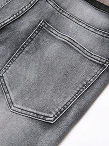 Quần Jeans Denim Rửa Sạch Thời Trang Nam - Màu xám đen - Xem 6