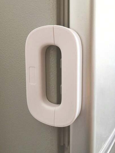 1 件冰箱门保护锁，塑料冰箱锁，免钻锁，重型防夹柜门闩，免钻冰箱锁，自粘式多用途冰箱/洗碗机锁