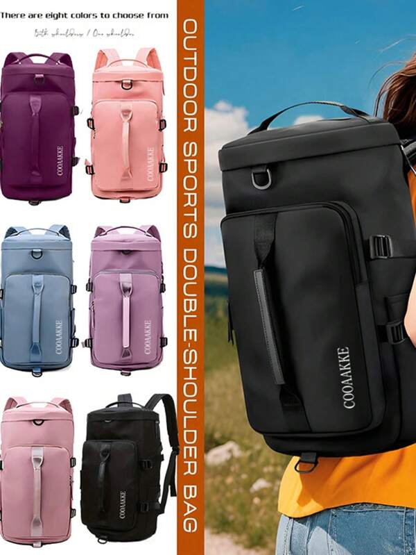 Men's And Women's Outdoor Travel Bags, Backpacks, Durable Luggage Bags, Large-Capacity Fitness Bags For Going Out, Hand-Held Cylindrical Sports Backpacks