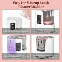 3-In-1 Electric Makeup Brush Cleaner With Brush Dryer, USB Powered Portable Automatic Makeup Brush Cleaning Tool, Slow Rotation, LCD Display, Suitable For Small-Medium Size Beauty Makeup Brushes