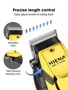 HIENA 2pcs/Set Men's Haircut & Trimming Combo, T9 Blade, Digital Display Electric Hair Clipper, Integrated Tool Kit, Suitable For Home Use (Single Hair Clipper Also Available)