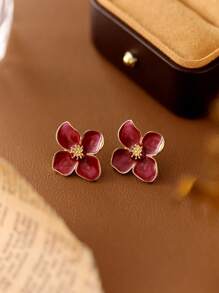 1 Paar europäisch-amerikanisch klassische Blumen elegante Ohrringe, vielseitig und chic koreanischer Stil süße Ohrstecker