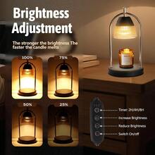 GEEZO Fragrance Candle Warmer Lamp,Electric Candle Warmer With Timer & Dimmer,Mom Christmas Birthday Gifts For Women, House Warming Gifts New Home Bedroom Decor - 黑色03 - 查看 3