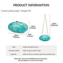 2025 New Fashion Acrylic Women's Evening Bag, Party Metal Clip Handbag, Shoulder Bag, Crossbody Bag, Chain Strap Purse, Formal Dress Bag, Wedding Bag - Baby Blue - View 8