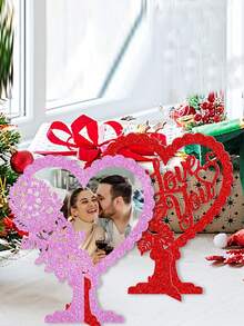 2 soportes de mesa decorativos con marcos de foto 3D, decoración y accesorios para ambientación de bodas y fiestas