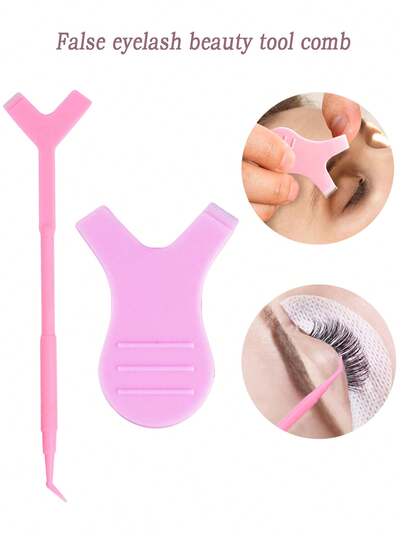 Y-Shaped Reusable Eyelash Comb - Odorless Plastic Makeup Tool, Convenient For Applying Eyeshadow And Cleaning False Lashes