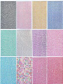 Nayiben 12pcs Colored Rhinestone Stickers, Various Shapes Of Plastic-Made Diamond Stickers, 3d Stereo Beauty Stickers For Makeup, Decorating Hair, Face, Nails, Pendants, And Gifts - Multicolor - View 12