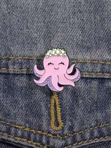 1 Stück süße Cartoon Oktopus Brosche, Legierung Abzeichen Accessoire, geeignet für Hüte, Rucksäcke, Schmuckdekoration, Geschenk