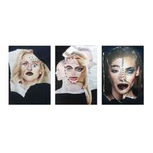 Set Of 1/3 Pcs Pop Vintage Wall Arts Posters, Abstract Female Portrait Prints, Modern Office, Bathroom, Dormitory, Living Room, Bedroom, Home Decoration Unframed-Style ,Wall Art With Frame