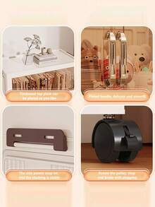 Hộp lưu trữ nhiều lớp có thể gấp lại 5/4/3/2/1, Tủ lưu trữ quần áo phòng ngủ hai cửa, Kệ gấp sách & đồ ăn nhẹ phòng khách kiểu kem - Nhiều màu - Xem 10