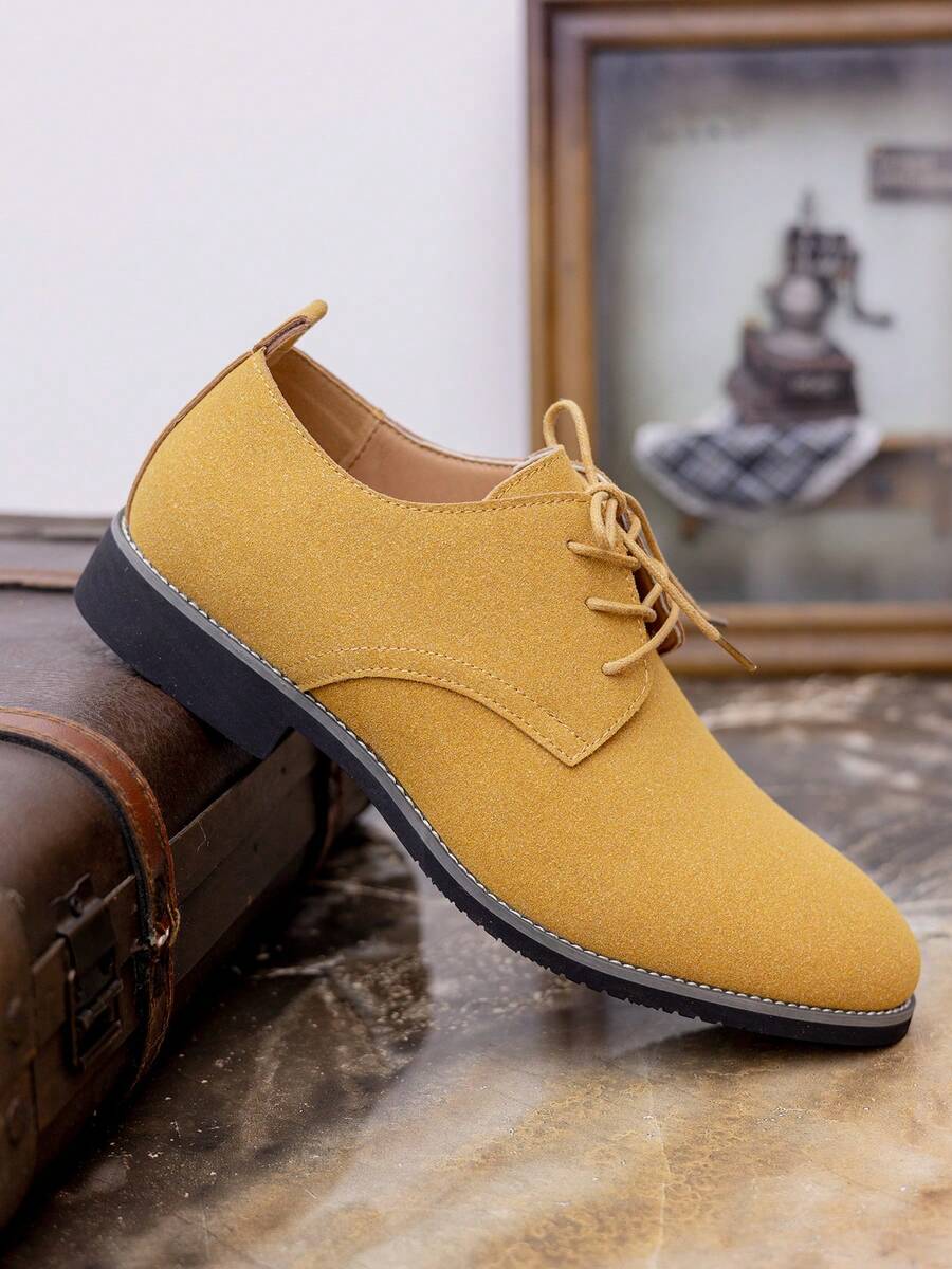 Zapatos de vestir casuales/formales tipo Derby premium para hombres, de estilo occidental, retro, ligeros y transpirables, con cordones, sencillos y de moda, versátiles, adecuados para todas las ocasiones