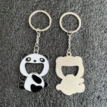 1个创意卡通熊猫造型开瓶器金属钥匙扣挂件汽车饰品包包挂饰可爱哥特风Y2K包挂绳带证件夹汽车饰品包包挂饰圣诞礼物汽车饰品老师朋友姐妹礼物创意