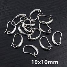 20 件 19x10 毫米/17x9.5 毫米黄铜法式耳环钩线镶嵌 DIY 小耳环钩珠宝制作配件指环 - earring hooks - 查看 11