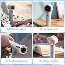 100-Speed Handheld Turbine Fan, Mini Portable USB Rechargeable, Long Battery Life, LED Display, Compact Fan For Desk And Outdoor Camping