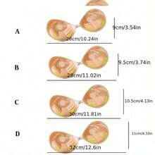 加厚掌心形粘性胸垫 - 无缝、隐形、防滑、聚拢型乳头罩，适合小胸围 - 增强乳沟、乳房提升、舒适、可重复使用、防过敏、防汗的无缝内衣解决方案 - 杏色 - 查看 4