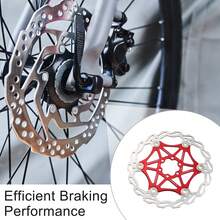180mm Bike Floating Disc Brake Rotor Stainless Steel Bicycle Rotor With 6 Bolts Screws For Road Mountain Bike BMX MTB Silver Tone Red - Red - View 4