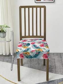 1/2/4/6pcs Printed Stretch Removable & Washable Dining Chair Seat Cover