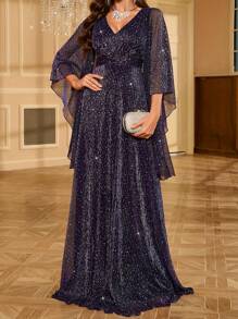 Suknia wieczorowa najwyższej jakości, luksusowa, efektowna, długa sukienka z cekinami