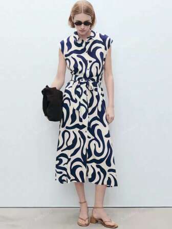 Nieuw ontwerp elegante casual allover printjurk voor dames
