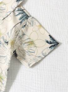 Boys Fashion Tie-Dye Short Sleeve T-Shirt, Korean Style Children Summer Graphic Allover Print Shirt Set