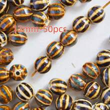 20Pcs Floral Glaze Watermelon Beads - Versatile Ceramic Charms For Diy Bracelets & Necklaces, Fashion Jewelry Crafting Accessories