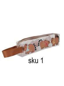 1 Cute Animal Pattern Transparent Stationery Bag, Portable Learning Stationery Large-Capacity Storage Bag, Fashion Stationery Gifts, Exquisite Gifts For Classmates - Multicolor - View 13