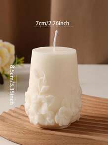 Valentine's Day Nordic Style Art Aroma Candle, Home Decor Creative Scented Candle Gifts, Rattan Flower Peony Shaped, White Cylinder Candle Suitable For Valentine's Day/Daily/Gift/Wedding/Housewarming/Picnic/Party/Dining Table