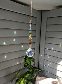 1pc Crystal Prism Suncatcher For Home Decoration, Moving & Meditation, Rainbow Maker (Rainbow & Fantasy)