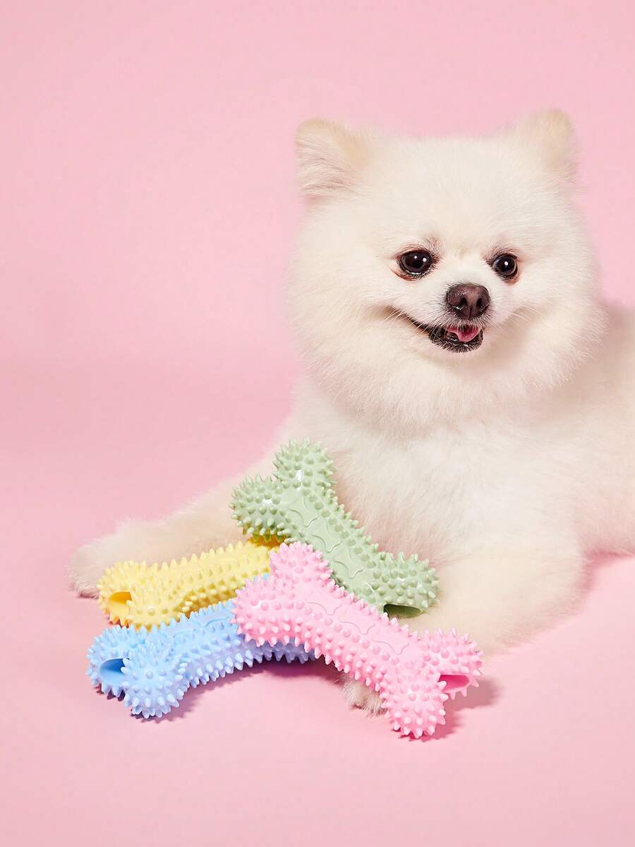 PETSIN Dog Chew Toys, Hollow Spike Bone For Small Dogs To Grind Teeth & Relieve Boredom, Durable Pet Chewing Balls Supplies - Multicolor - View 1