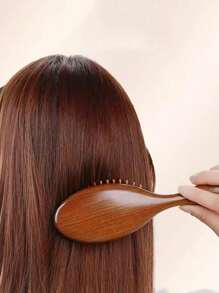Sandalwood Air Cushion Comb, Anti-Static Wooden Massage Comb For Detangling, Scalp Stimulation, Hair Growth And Thickening Body Care For Travel,Outdoor,Sport,Office,School
