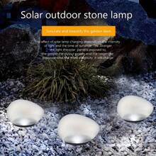 Solar Pebble Lights, Multiple Colors, Outdoor 4 Pebbles Shape Decorative Stone Plastic Lights For Garden Lawn Waterproof.