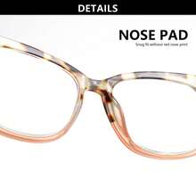 1pc Cat Eye Gradient Fashion Reading Glasses, Plastic Frame And Lens, Comfortable Spring Hinges, Non-Pinch Readers, Stylish Appearance - Blue - View 9