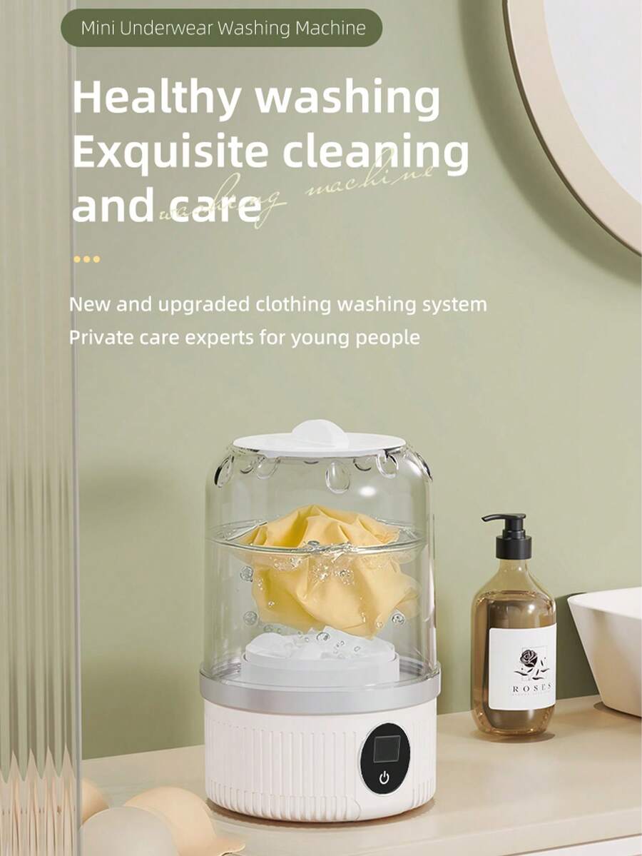 Portable Washing Machine,USB Rechargeable Compact Travel Portable Washer,2 Modes Foldable Mini Washer Deep Cleaning Of Underwear, Baby Clothes And Sock, Best For Apartment,Dormitories - 彩色 - 查看 1